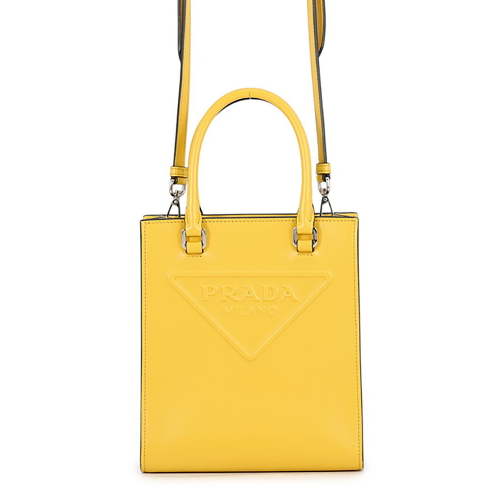 Prada Embossed Triangle Mini Leather Handbag 1BA333 PRADA 2-way Shoulder Bag